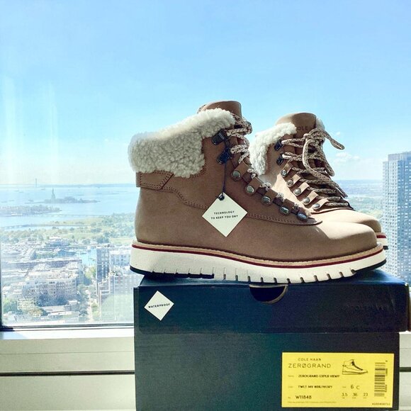 NIB Cole Haan ZeroGrand Explorer Waterproof Nubuck Hiker Boot Twilight Mauve  6C - Picture 1 of 8